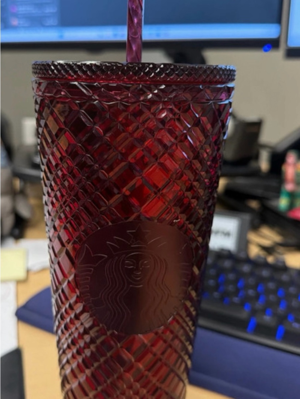 Starbucks Red Textured Reusable Tumbler with Straw